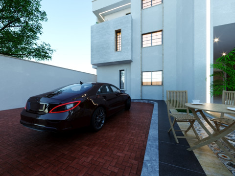 of a three-storey family house Modelo 3D