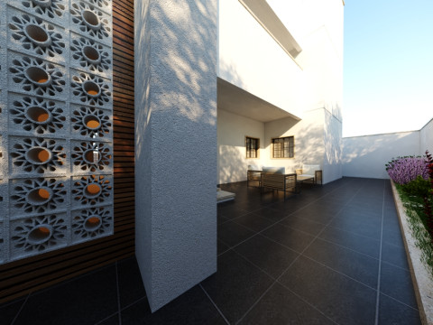 of a three-storey family house Modelo 3D