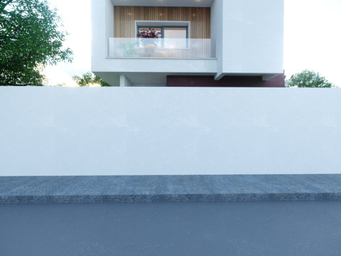 Modern two-story house located on a street corner 3D Model