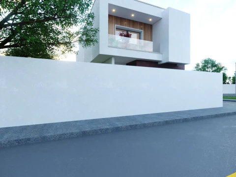 Modern two-story house located on a street corner 3D Model