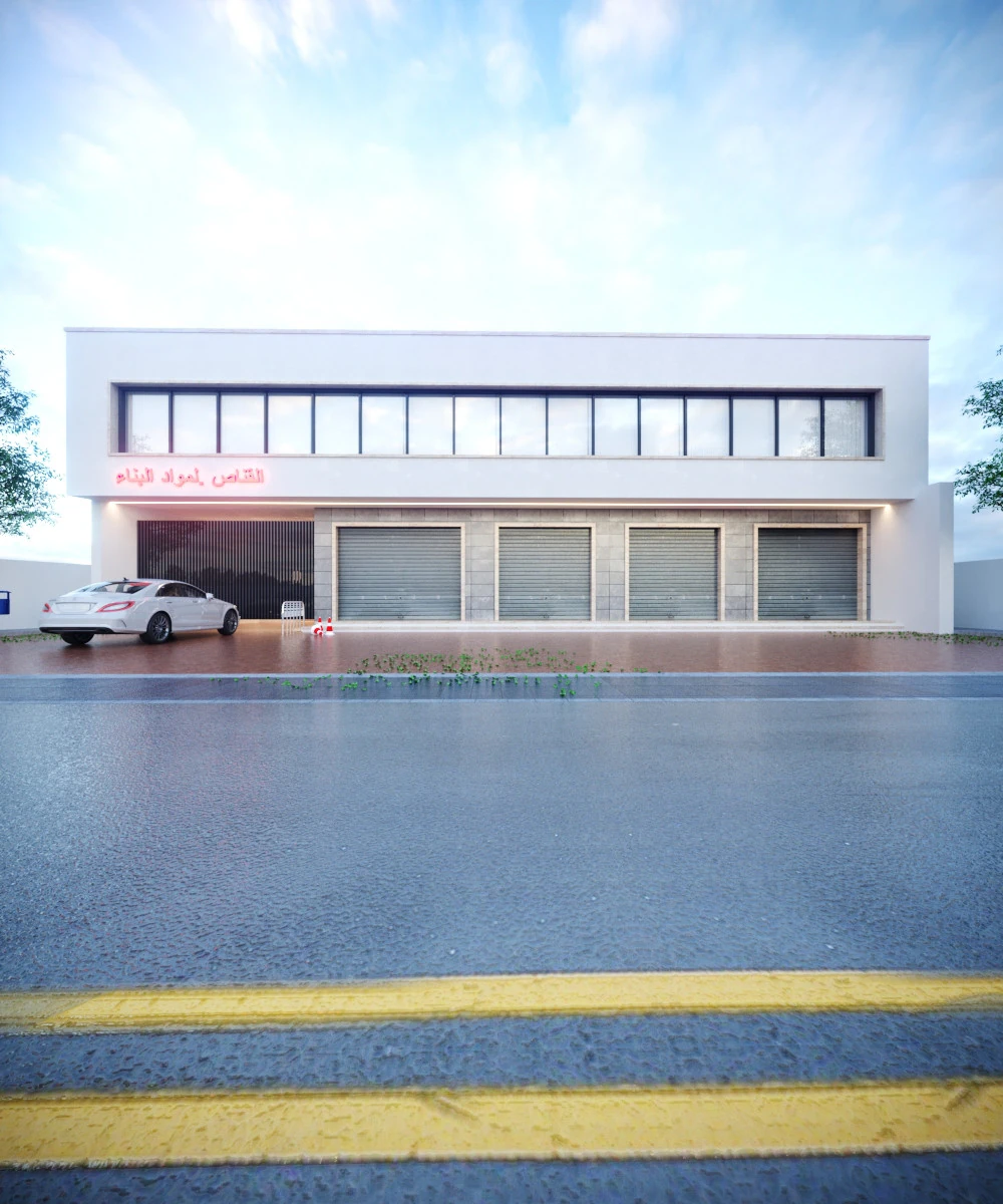 Model of a modern two-story mixed-use building designed to serve both commercial and residential 3D Model .c4d .max .obj .3ds .fbx .stl .blend 