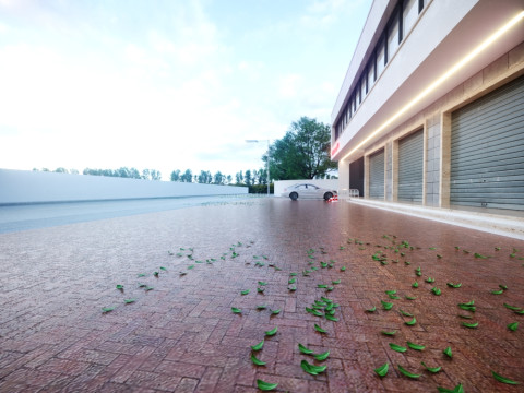 Model of a modern two-story mixed-use building designed to serve both commercial and residential 3D 模型