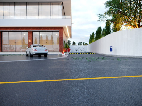 2階建ての商業ビル 3Dモデル