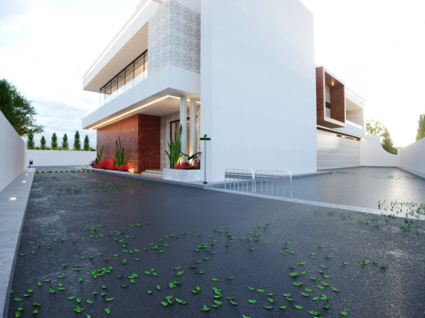 2階建ての商業ビル 3Dモデル