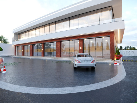 2階建ての商業ビル 3Dモデル