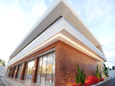 2階建ての商業ビル 3Dモデル