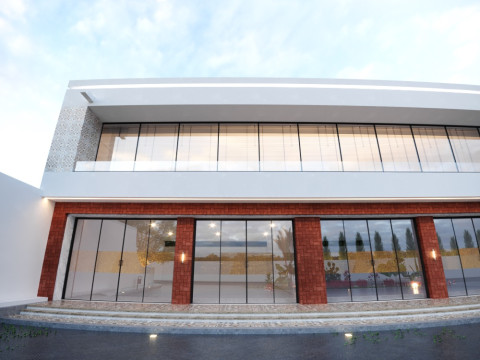 2階建ての商業ビル 3Dモデル