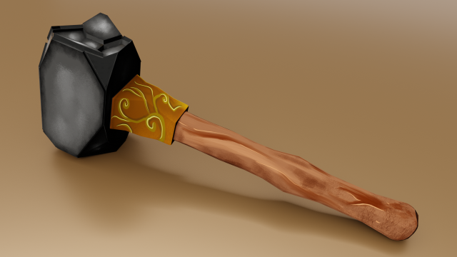 hammer low-poly 3D Model .c4d .max .obj .3ds .fbx .stl .blend 