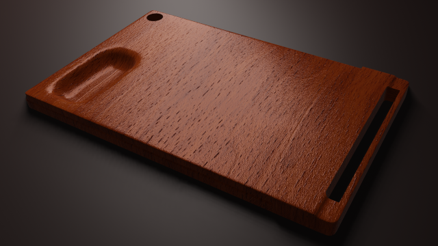 wooden chopping board with pbr Model 3D .c4d .max .obj .3ds .fbx .stl .blend 