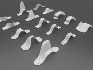 Big pack 15 Joints industrial design parts Low-poly 3D Model