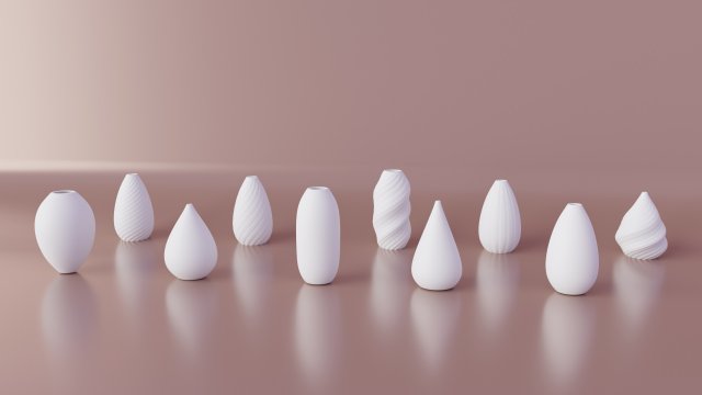 VASE COLLECTION 1 TO 10 VASE Modelo de impresión 3D .c4d .max .obj .3ds .fbx .stl .blend 