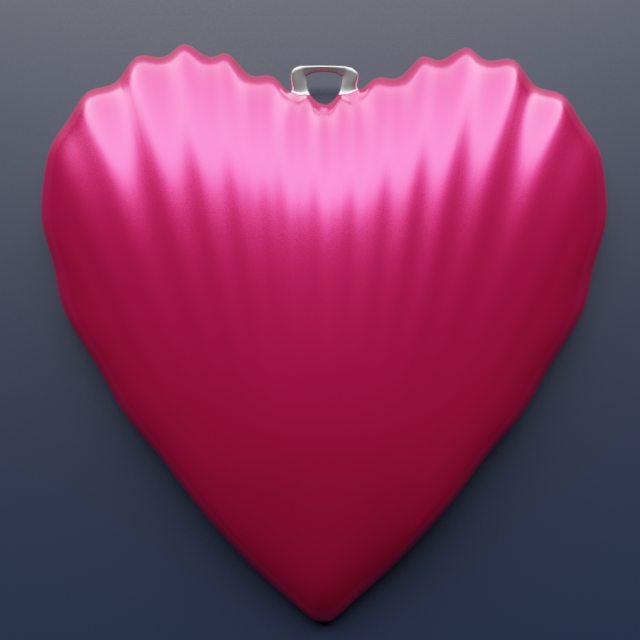 HEART SHELL PENDANT 3D Baskı Modeli .c4d .max .obj .3ds .fbx .stl .blend 