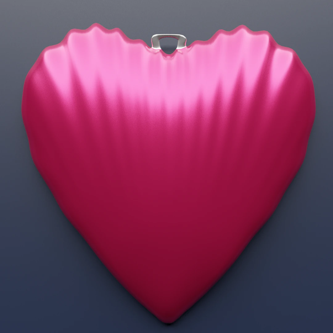 HEART SHELL PENDANT 3D Print Model .c4d .max .obj .3ds .fbx .stl .blend 