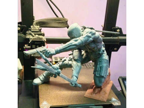 Deadpool - Action Pose - 10 Parts - Ready for 3D Printing 3D Принт Модель