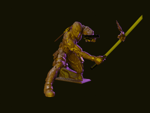 Deadpool - Action Pose - 10 Parts - Ready for 3D Printing 3D Принт Модель