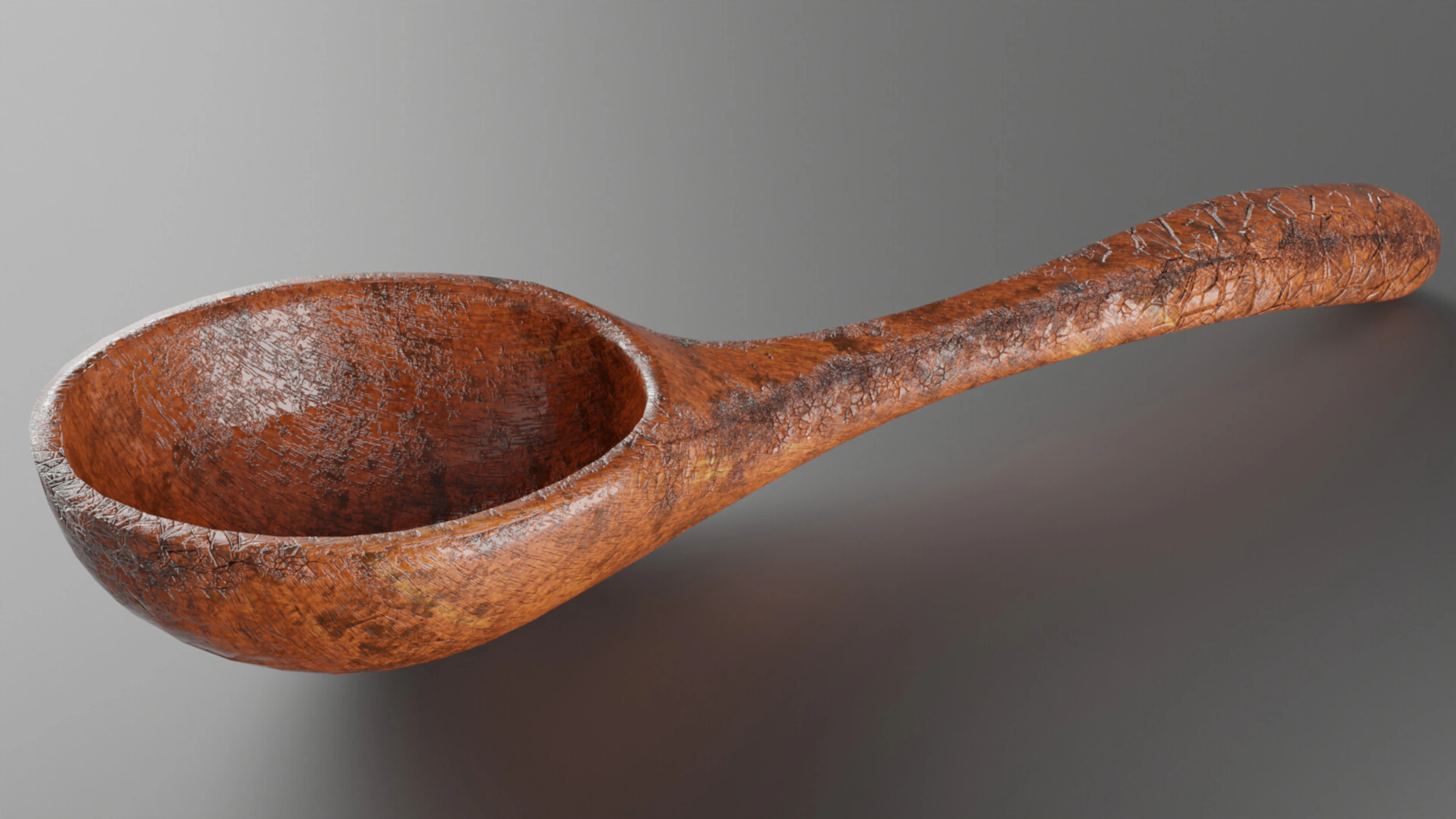 Wooden ladle 3D Model .c4d .max .obj .3ds .fbx .stl .blend