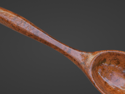 Wooden ladle Modello 3D