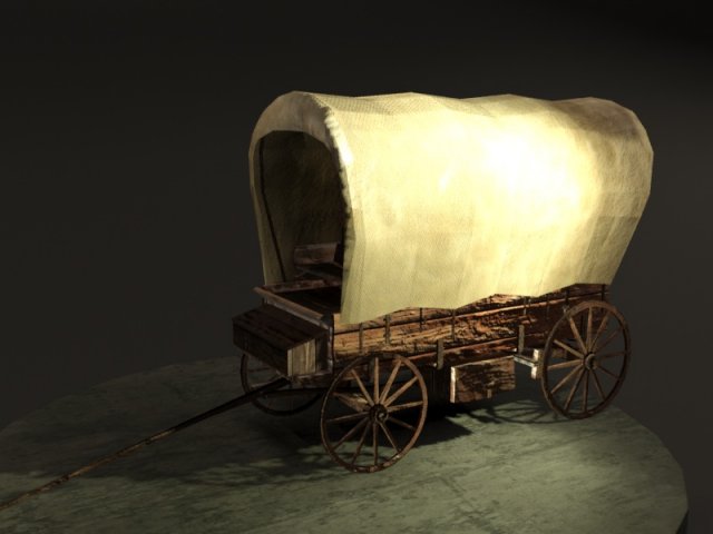 old wagon 3D Model .c4d .max .obj .3ds .fbx .stl .blend 