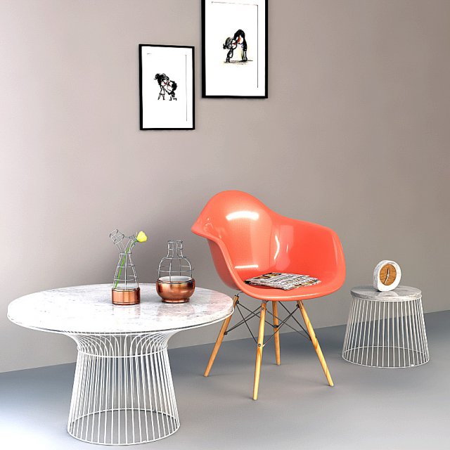 living room 3D Модель .c4d .max .obj .3ds .fbx .stl .blend 