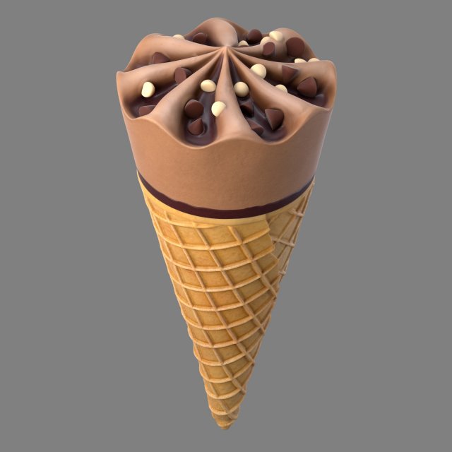 ice cream cone 3D Model .c4d .max .obj .3ds .fbx .stl .blend 