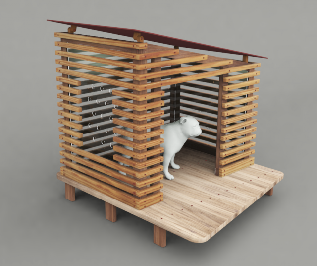 dog house project - house 01 Model 3D .c4d .max .obj .3ds .fbx .stl .blend 