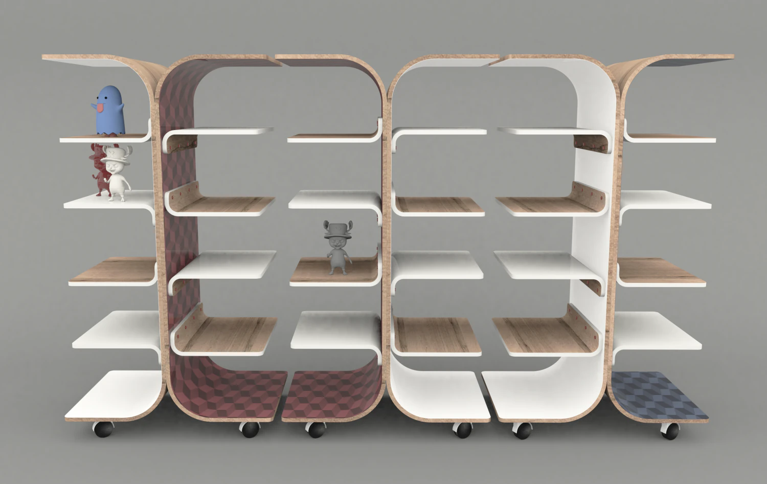 book case tonton 3D Model .c4d .max .obj .3ds .fbx .stl .blend