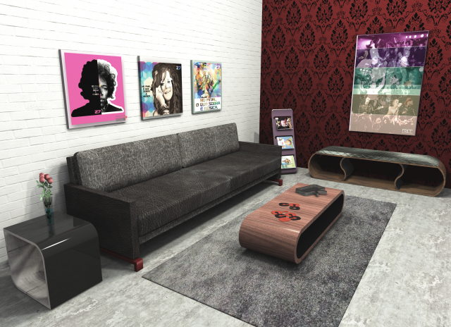 set modern design furniture 3D Модель .c4d .max .obj .3ds .fbx .stl .blend 