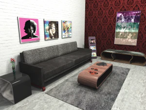 conjunto de m&oacute;veis de design moderno Modelo 3D