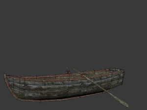 barca a remi Modello 3D