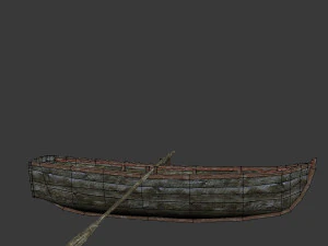 barca a remi Modello 3D