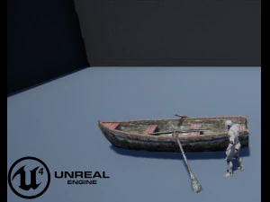 barca a remi Modello 3D