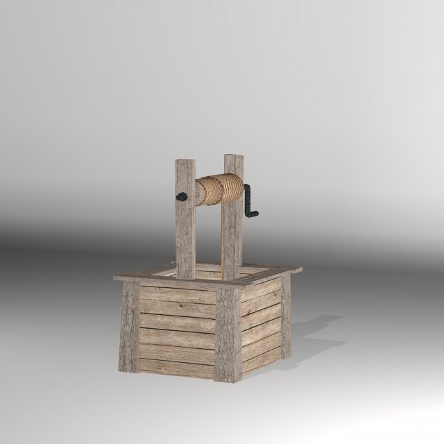 low poly open well 3D Model .c4d .max .obj .3ds .fbx .stl .blend 
