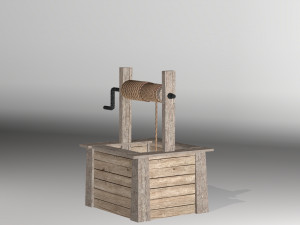 low poly open well 3D Model