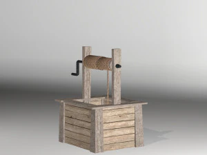 low poly open well 3D Model