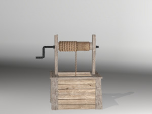 low poly open well 3D Model