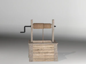 low poly open well 3D Model