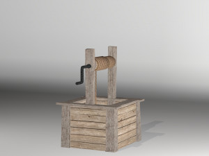 low poly open well 3D Model