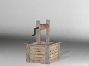 low poly open well 3D Model