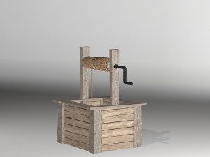 low poly open well 3D Model