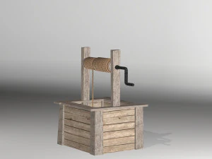 low poly open well 3D Model