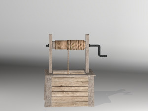 low poly open well 3D Model