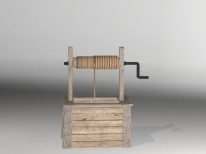 low poly open well 3D Model
