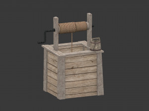 low poly open well 3D Model