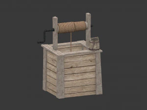 low poly open well 3D Model