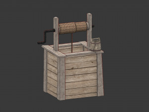 low poly open well 3D Model