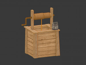 low poly open well 3D Model