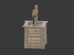 low poly open well 3D Model