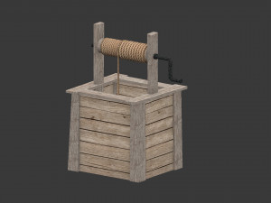 low poly open well 3D Model