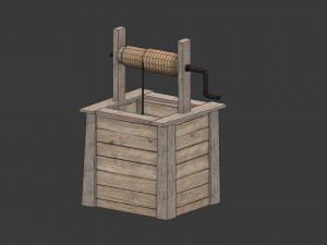 low poly open well 3D Model