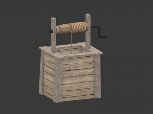 low poly open well 3D Model